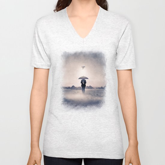 Waiting for the rain (colour option) Unisex V-Neck