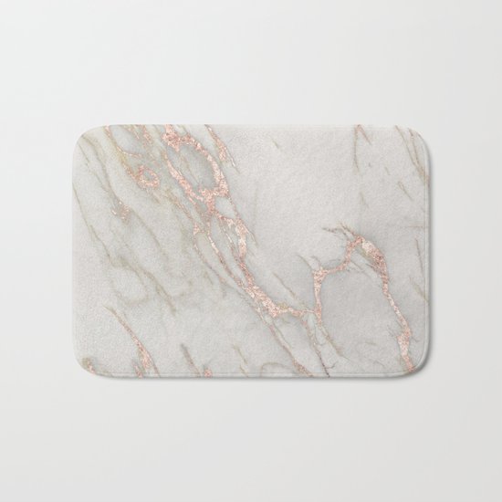 Marble Rose Gold Blush Pink Metallic by Nature Magick Bath Mat