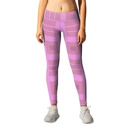 Pale rose to orchid tartan pattern Leggings