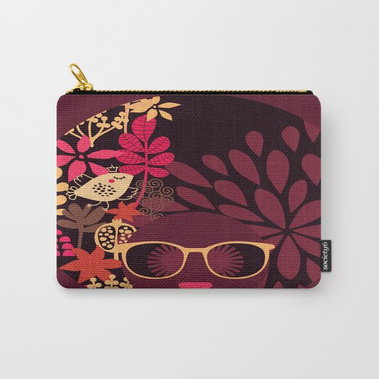 Afro Diva : Sophisticated Lady Deep Pink & Burgundy Carry-All Pouch