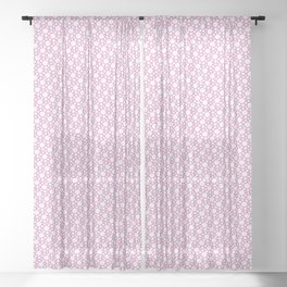 Polka Dot Pattern Vintage White Dots On Rose Pink Boho Aesthetic Sheer Curtain