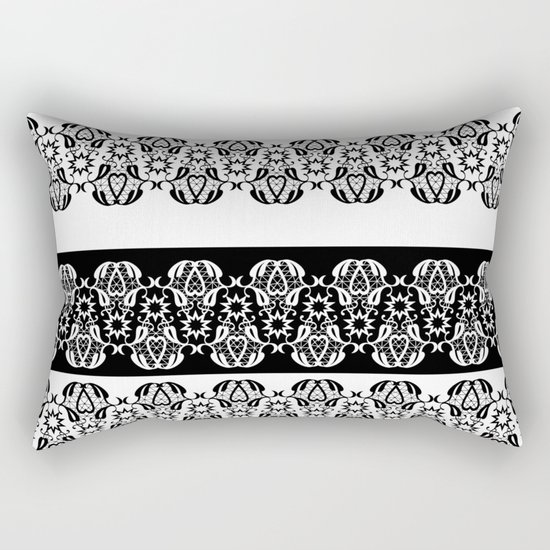 Black and white lace pattern . Rectangular Pillow