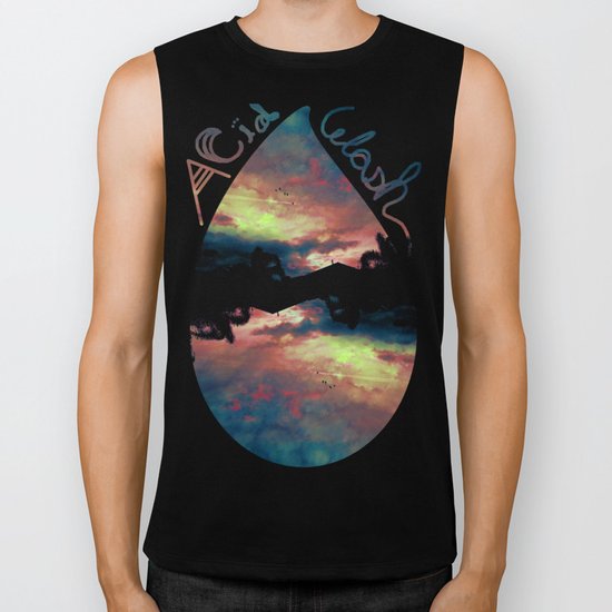 Acid Wash Biker Tank