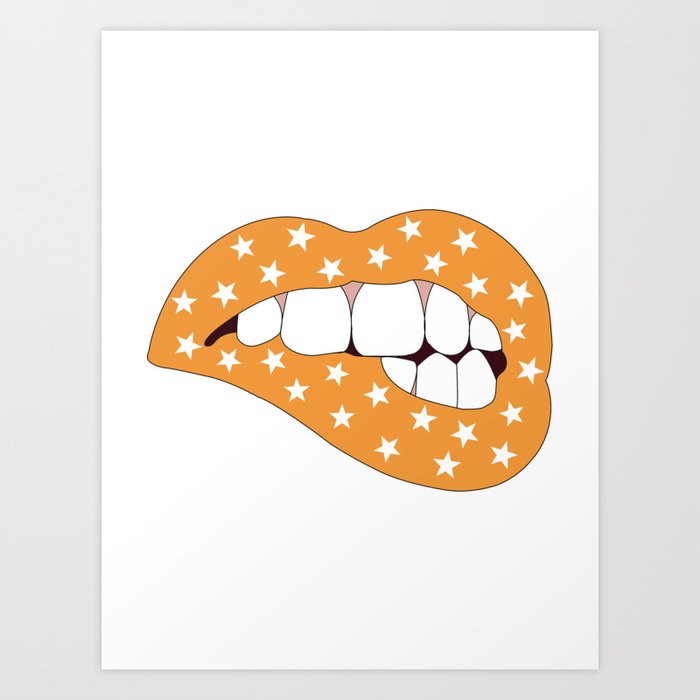 Tennessee Lip Bite Art Print by Savannah Medley Society6