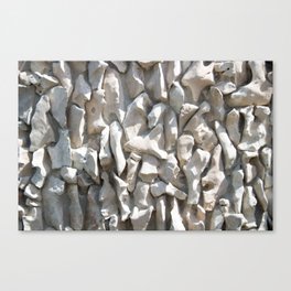 Weathered wall made of stones and cement Canvas Print
