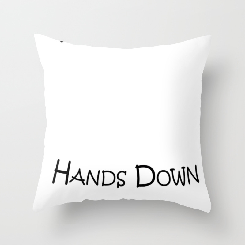 Mens Best Dad Hands Down Kids Craft Hand Print Fathers Day Shirt Throw Pillow By Fernandeskeith Society6