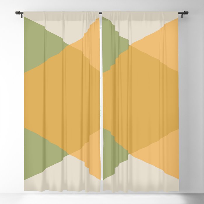Mid Century - Yellow and Green Blackout Curtain