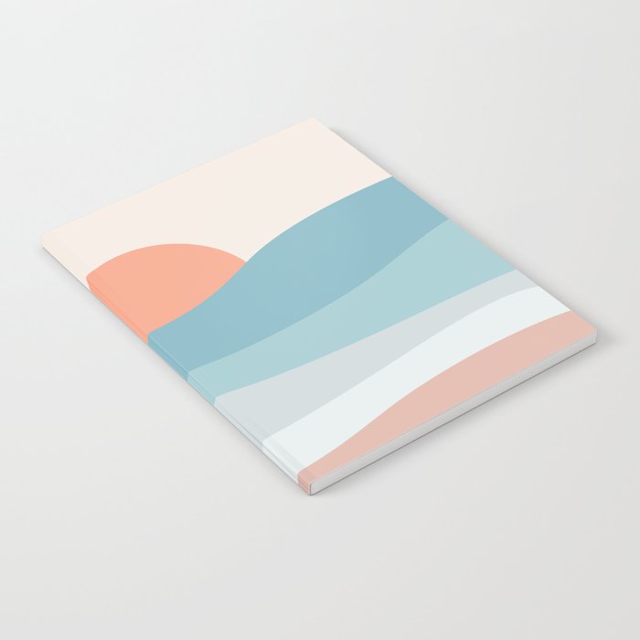 Pink sandy beach at sunset Notebook