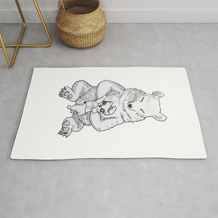 Mother Grizzly and Cub Rug