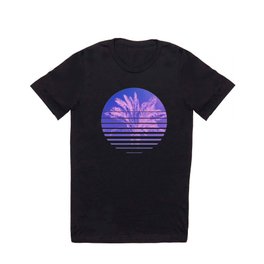 Aesthetic Retro 80s Sunset beach Palm Tree graphic Gift T Shirt
