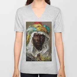 African American Masterpiece, Kenya Morning, African Male portrait painting by Jéan-Joseph Constant V Neck T Shirt
