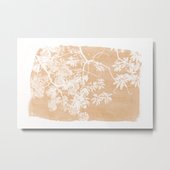 Orange Paint Stroke of Tree Foliage Metal Print