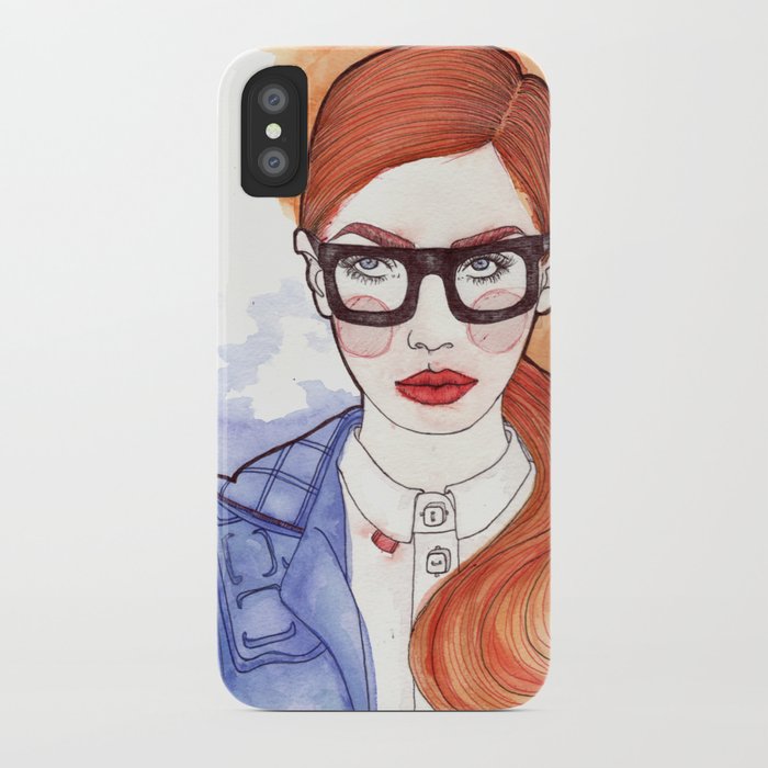 Redhead With Glasses iPhone Case