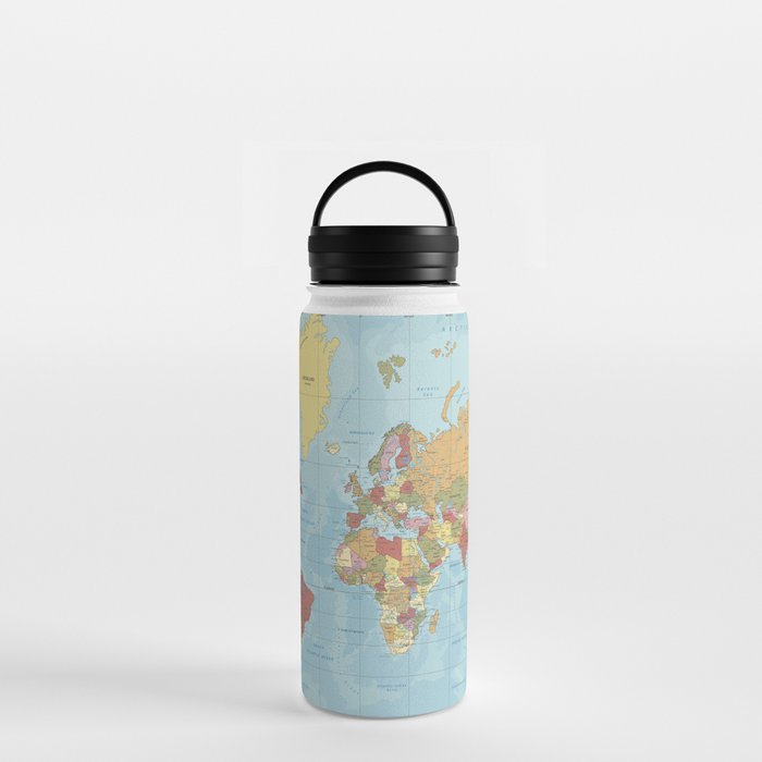 World Map Water Bottle