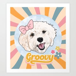 Groovy dog Art Print