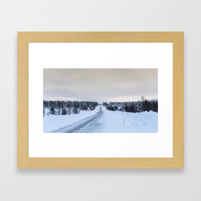 Icy Road in Finland Framed Art Print