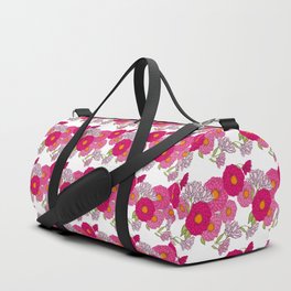 Retro Mums Mid-Century Floral Wallpaper Super Mini White Horizontal Duffle Bag