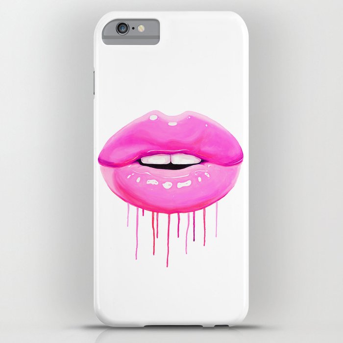 pink lips iphone case
