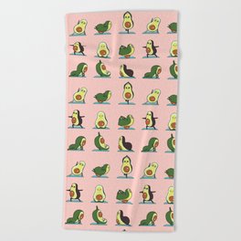 Avocado Yoga in Pink Beach Towel
