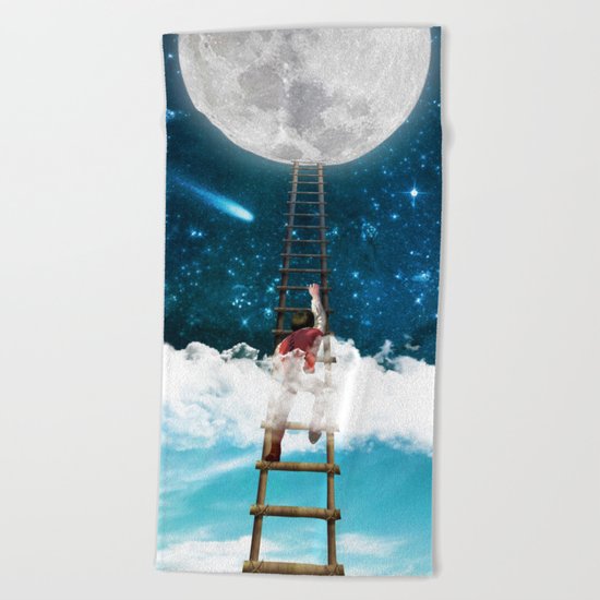 Reach for the Moon v2 Beach Towel