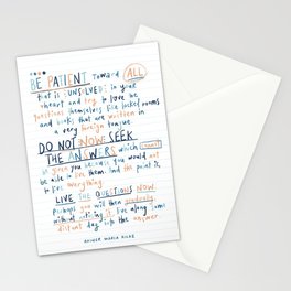 Be Patient v2 by Rainer Maria Rilke Stationery Card