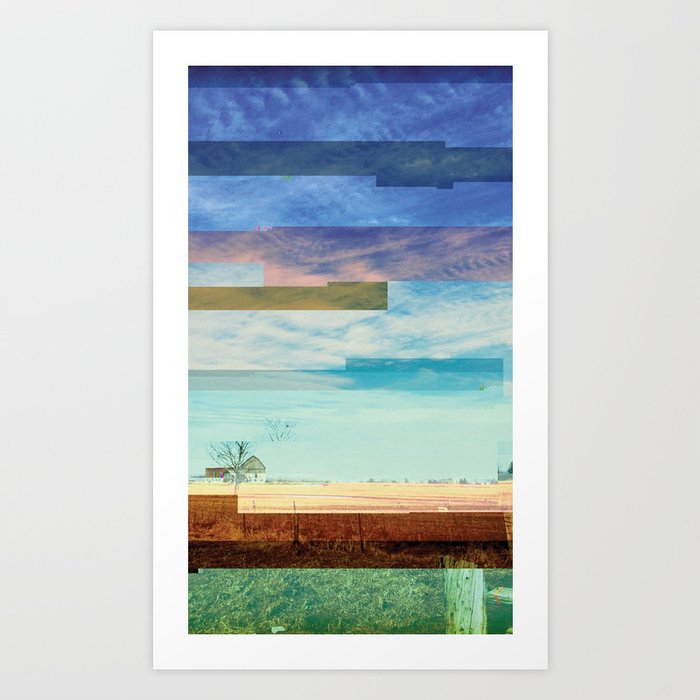 End Transmission (color glitched image) Art Print