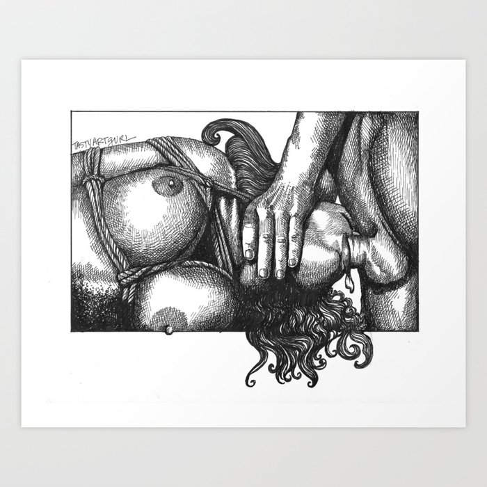 mature BDSM shibari oralsex blowjob porn pornart eroticart penandink.
