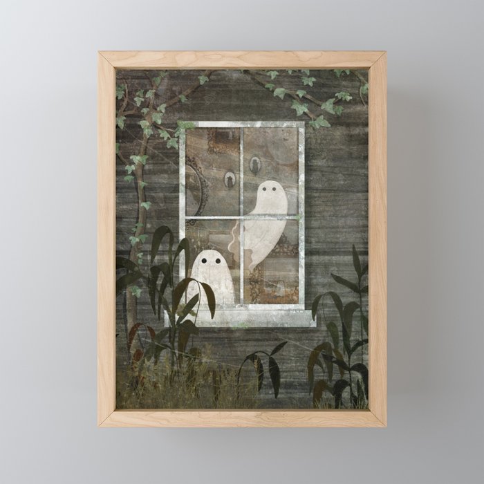 There are ghosts in the window again... Framed Mini Art Print