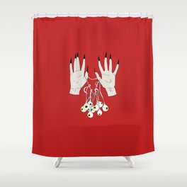 Creepy Hands Holding Eyes Shower Curtain