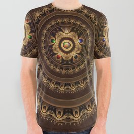 The Five Fractal Jeweled Elements of Qi Gong All Over Graphic Tee