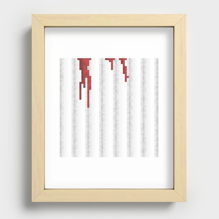 Pixel Blood Shower Curtain Recessed Framed Print