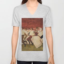 Dance to the violin vintage painting V Neck T Shirt