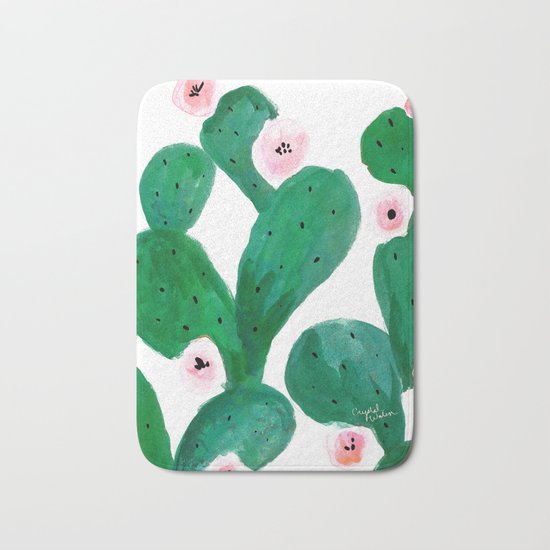 Cactus Clean Green Bath Mat