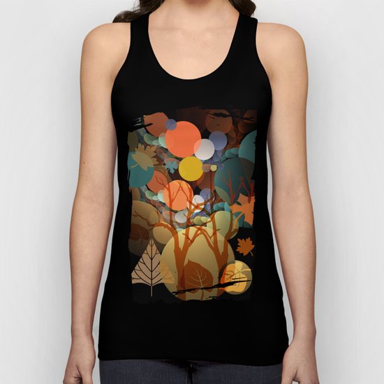 Trees and leaves in sun spots Unisex Tank Top