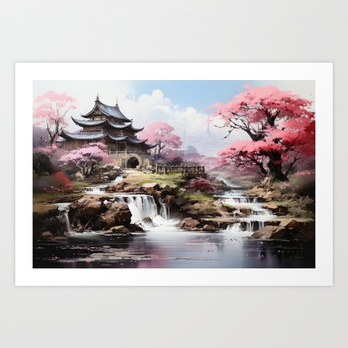 Japanese Landscape Art Art Print