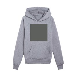 Dark Grey Solid Color Accent Shade / Hue Matches Sherwin Williams Grizzle Gray SW 7068 Kids Pullover Hoodies