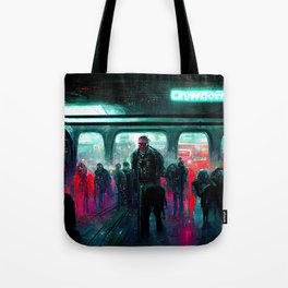 Cyberpunk Subway Tote Bag