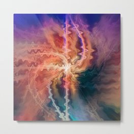 Burst of energy | Somewhere in the universe new star is bursting Metal Print | Blue, Nebula, Star, Orange, Science, Galaxy, Photo, Abstract, Explosion, Stars 
