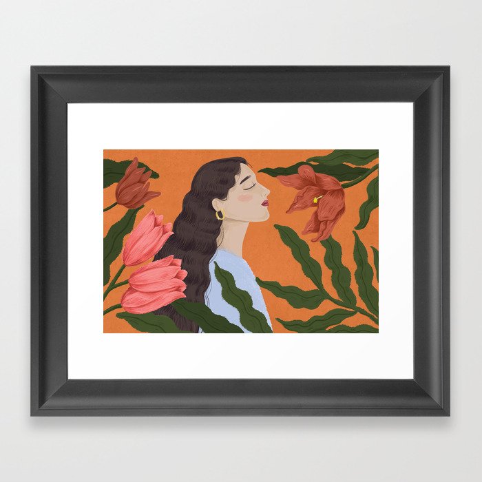 Empowered Floral Woman  Framed Art Print