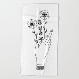 Middle Finger Beach Towel