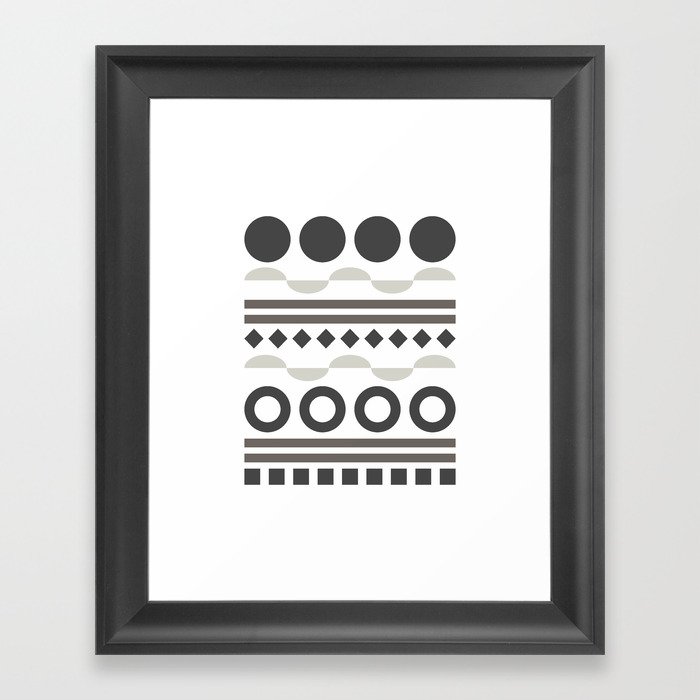 Patterned shape line collection 4 Framed Art Print