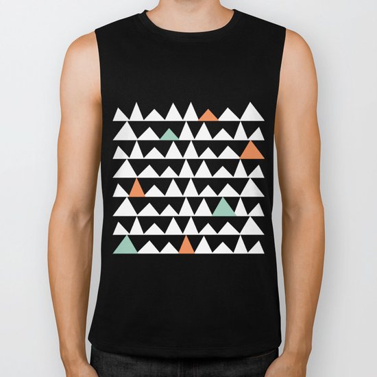 Tribal Triangles, Geometric Aztec Andes Pattern Biker Tank