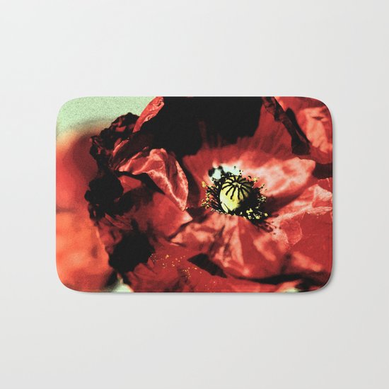 one red poppy Bath Mat