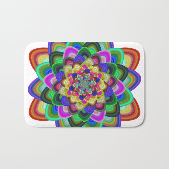 Hexagonal flower Bath Mat