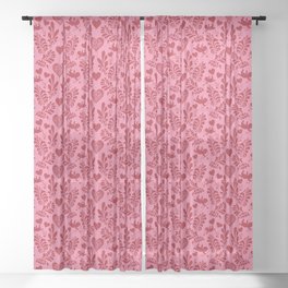 Cute Valentines Day Heart Pattern Lover Sheer Curtain