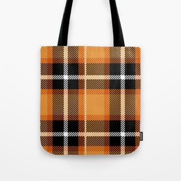Orange + Black Plaid Tote Bag
