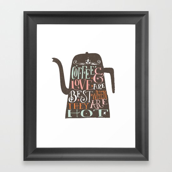 COFFE & LOVE Framed Art Print