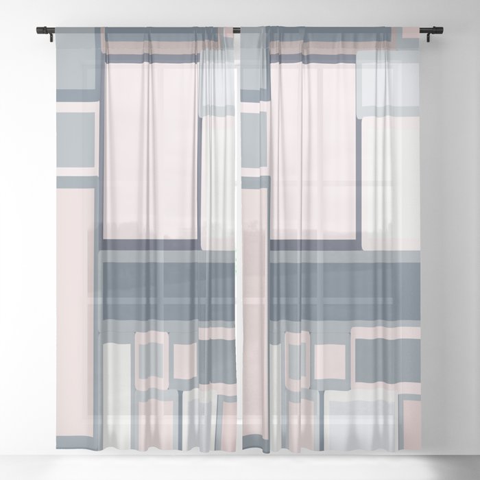 Mid Century Modern Pattern Ii Sheer Curtain By Blerta Society6 Mid Century Modern Pattern Ii Sheer Curtain