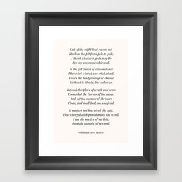Invictus Poem  Framed Art Print