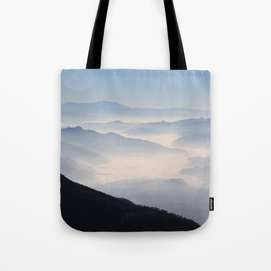 Blue Valley #mountains Tote Bag